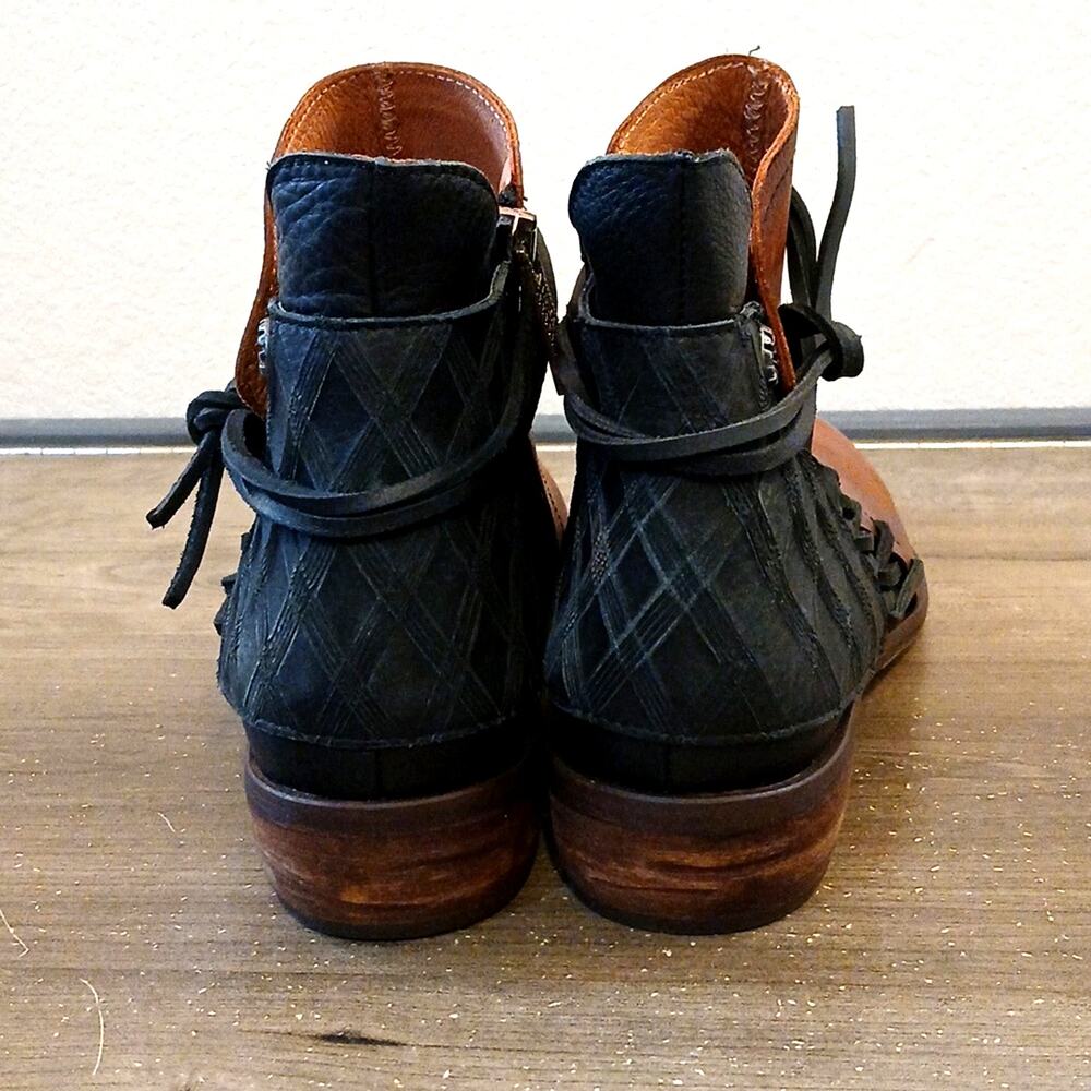 Veracruz leather ankle boots brown and black 9.5 - Picture 6 of 9